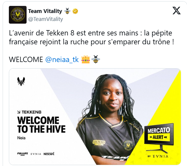 Team Vitality 16 настай Tekken-ий одтой гэрээ байгууллаа 2 Neia