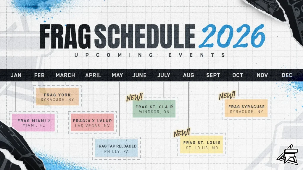 FRAG 2026 онд АНУ болон Канадад зохион байгуулах долоон тэмцээний хуваариа зарлалаа 2 FRAG 2026 онд АНУ, Канадад 7 тэмцээн зохион байгуулна