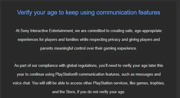 PlayStation-ий хэрэглэгчид чат ашиглахын тулд насаа заавал баталгаажуулдаг болно 2 PlayStation-ий хэрэглэгчид чат ашиглахын тулд насаа заавал баталгаажуулдаг болно