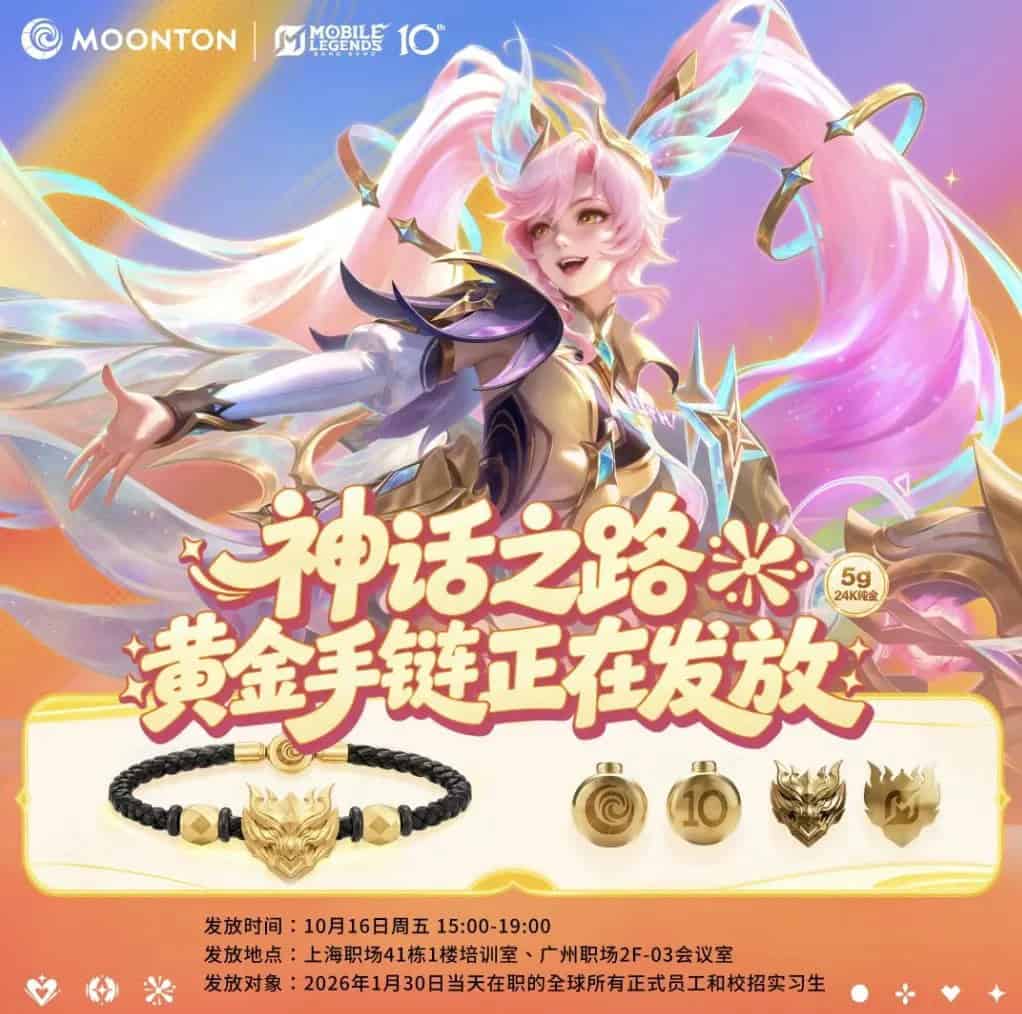 "Mobile Legends"-ийг гаргагч MOONTON GAMES ажилтнууддаа 1.4 сая ам.долларын алтан бугуйвч бэлэглэж байна 2 MOONTON GAMES